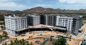 a large hospital building not yet finished
