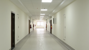 empry corridor before CoVid patients arrive