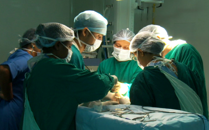 surgeons play a part in the cancer care of patients, seen here busy operating on a pteint
