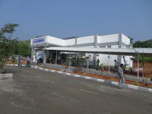 the radiology suite and the covered ramp joining it to the other areas