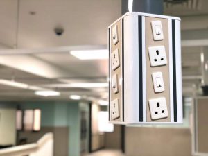 sockets hung from ceiling in new ICU at Kannigapuram ready for first COVID patients